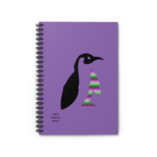 Spiral Notebook - Ruled Line: Crazy Penguin World Logo Lite Purple