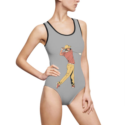 Women's Classic One-Piece Swimsuit: Golf Lite Grey