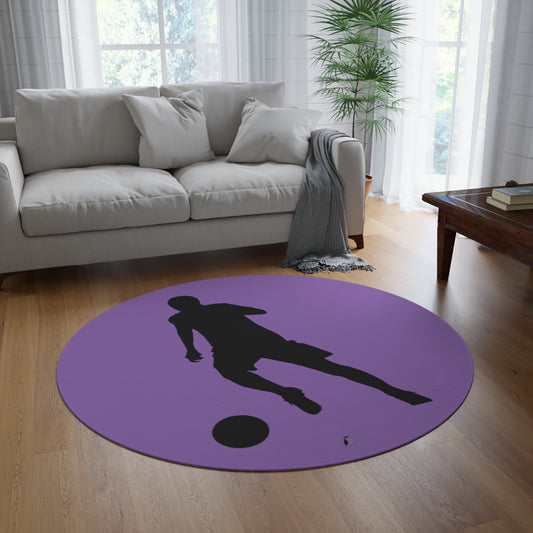 Round Rug: Soccer Lite Purple