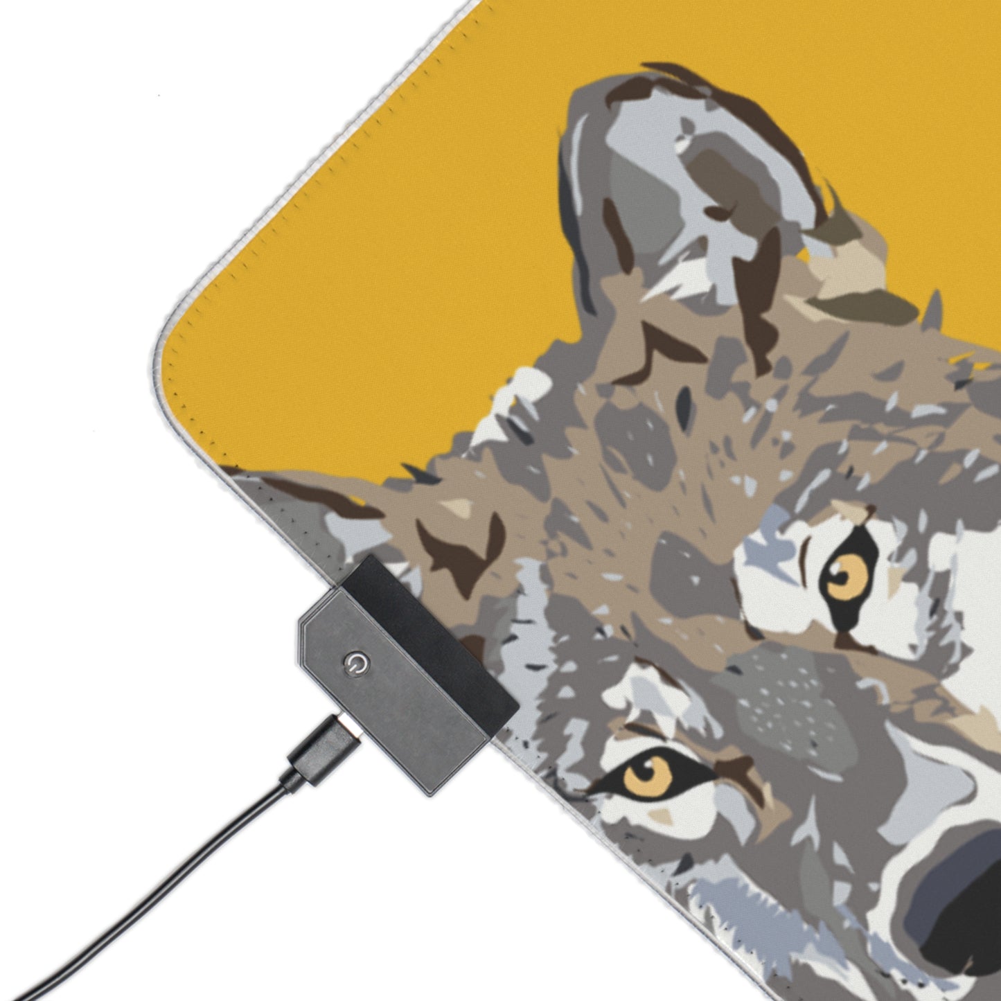 LED Gaming Mouse Pad: Wolves Yellow