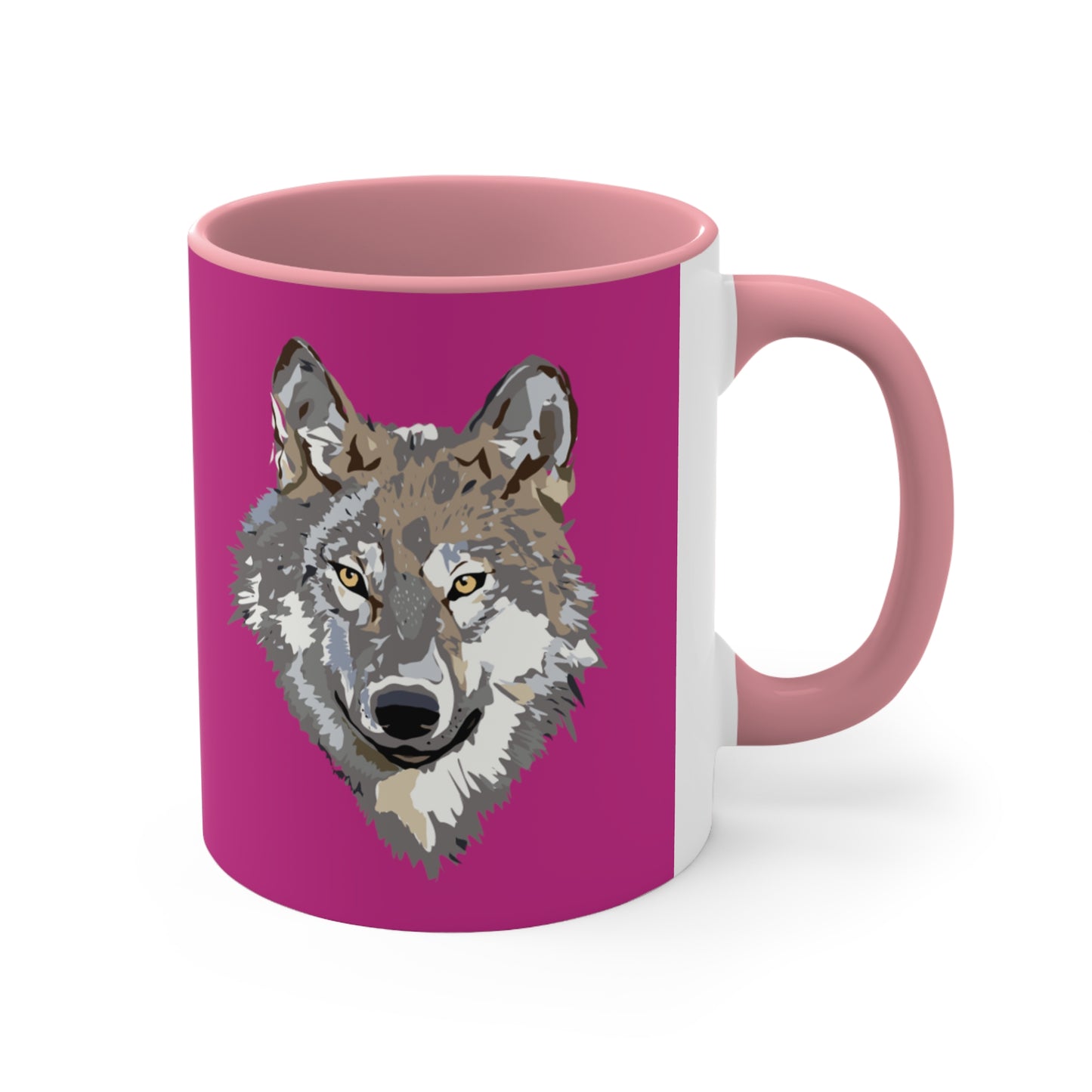 Accent Coffee Mug, 11oz: Wolves Pink