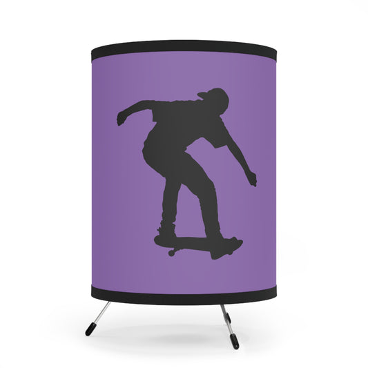Tripod Lamp with High-Res Printed Shade, US\CA plug: Skateboarding Lite Purple