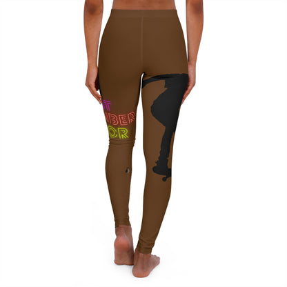 Women's Spandex Leggings: Skateboarding Brown