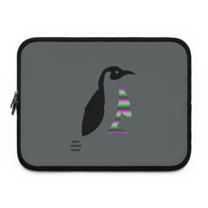 Laptop Sleeve: Crazy Penguin World Logo Dark Grey