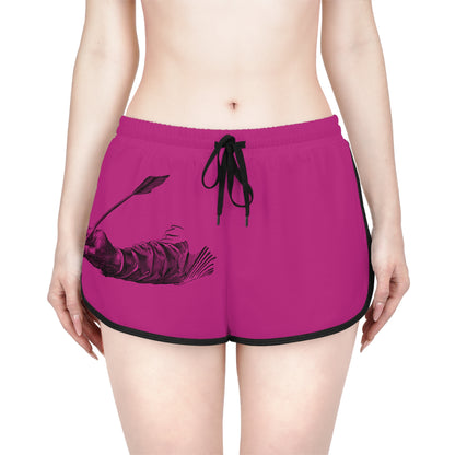 Women's Relaxed Shorts: Writing Pink