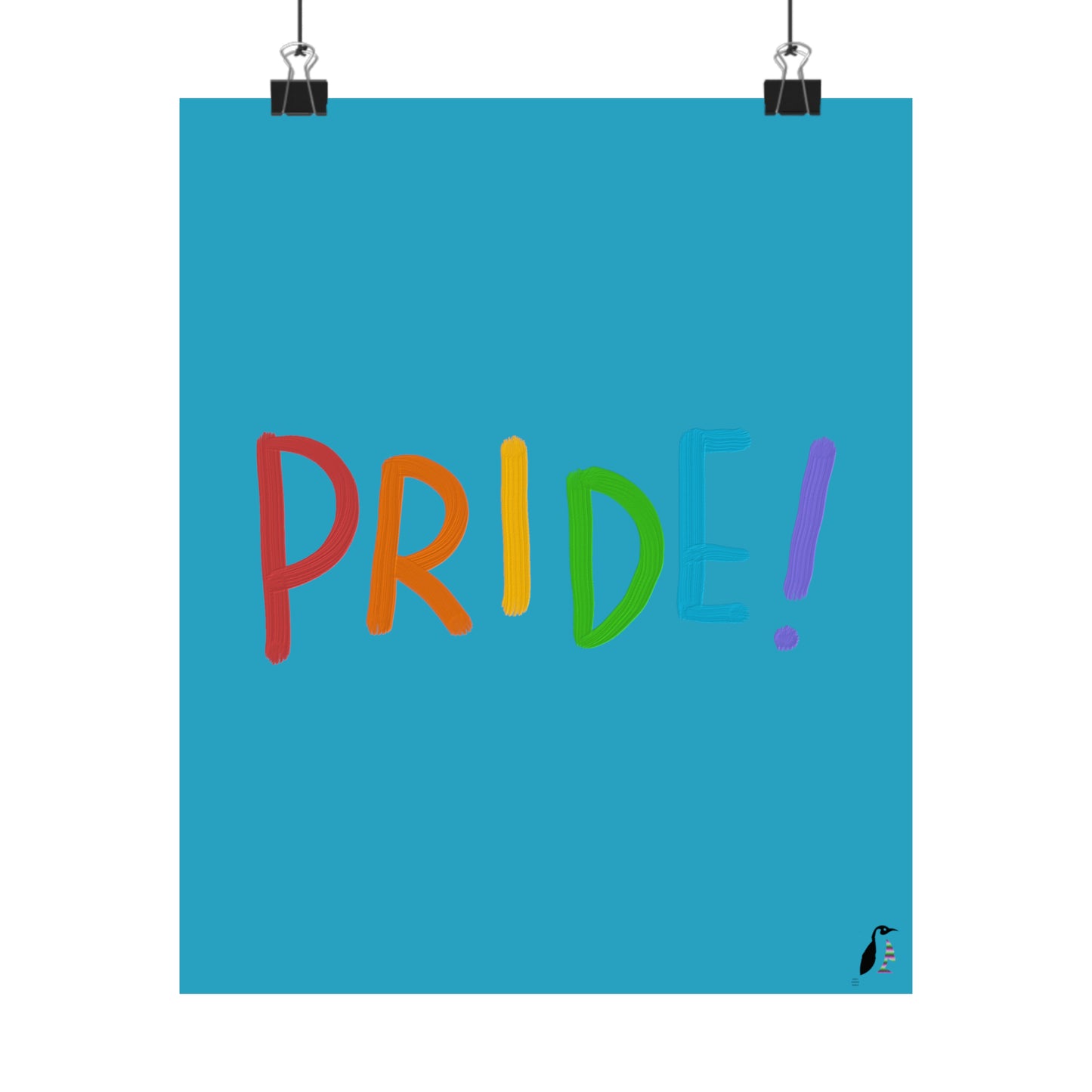 Premium Matte Vertical Posters: LGBTQ Pride Turquoise