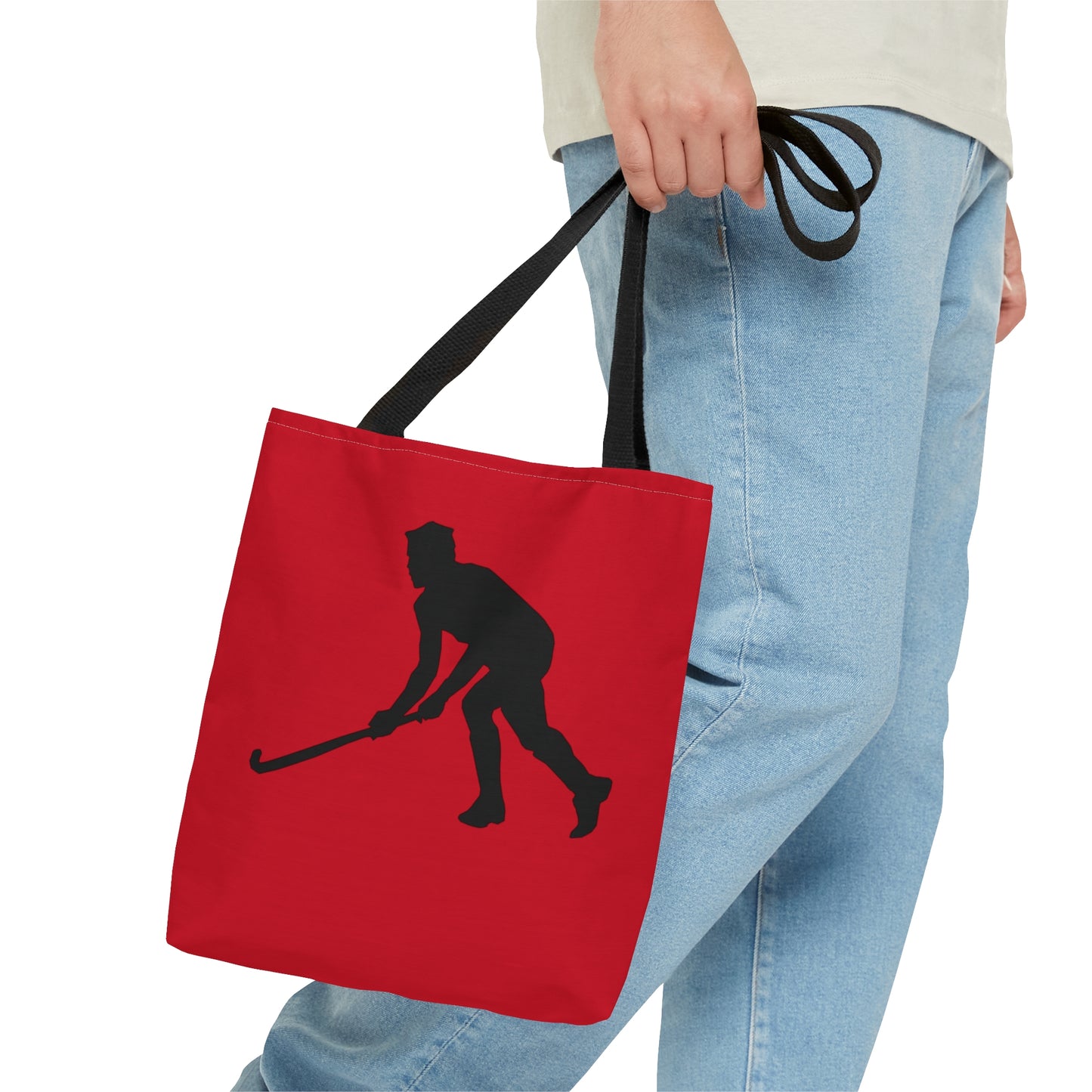 Tote Bag: Hockey Dark Red