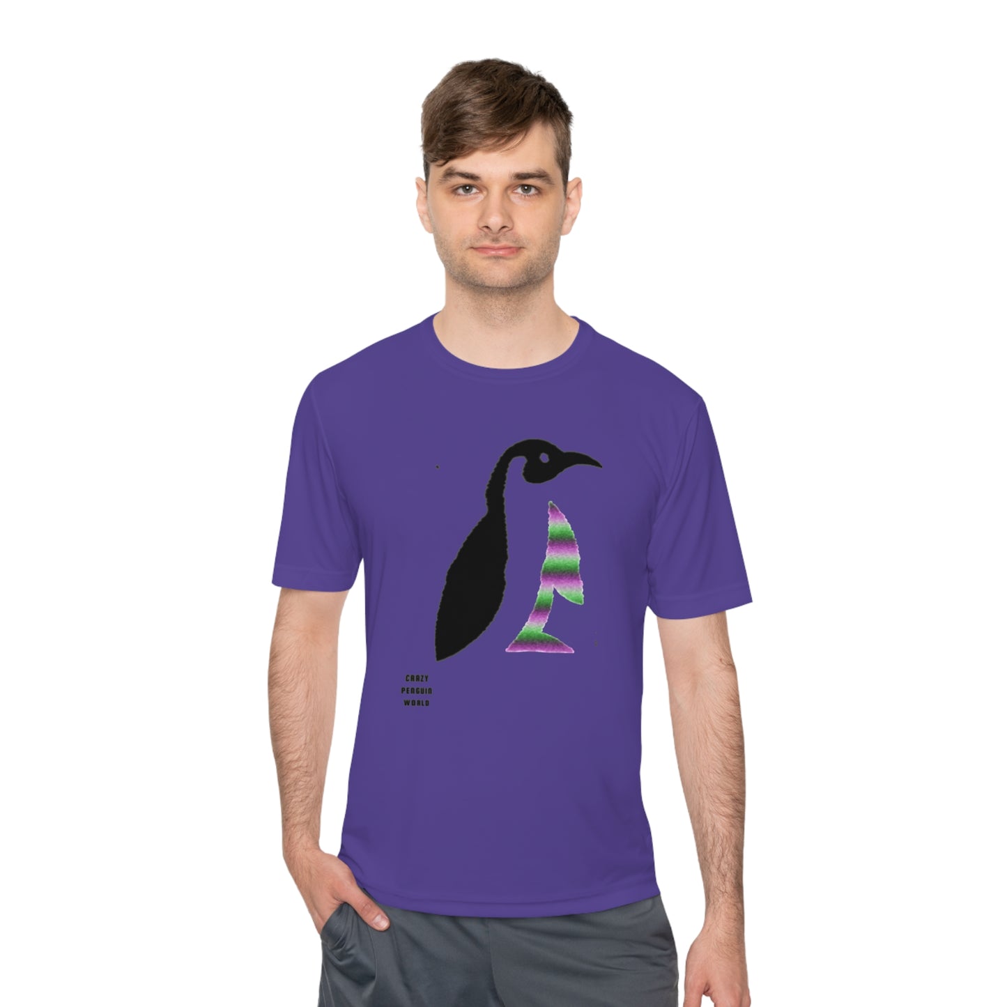 Moisture Wicking Tee: Crazy Penguin World Logo #3