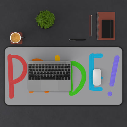 Desk Mat: LGBTQ Pride Grey