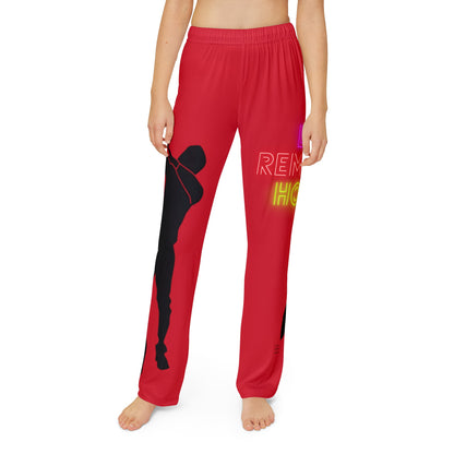 Kids Pajama Pants: Dance Dark Red