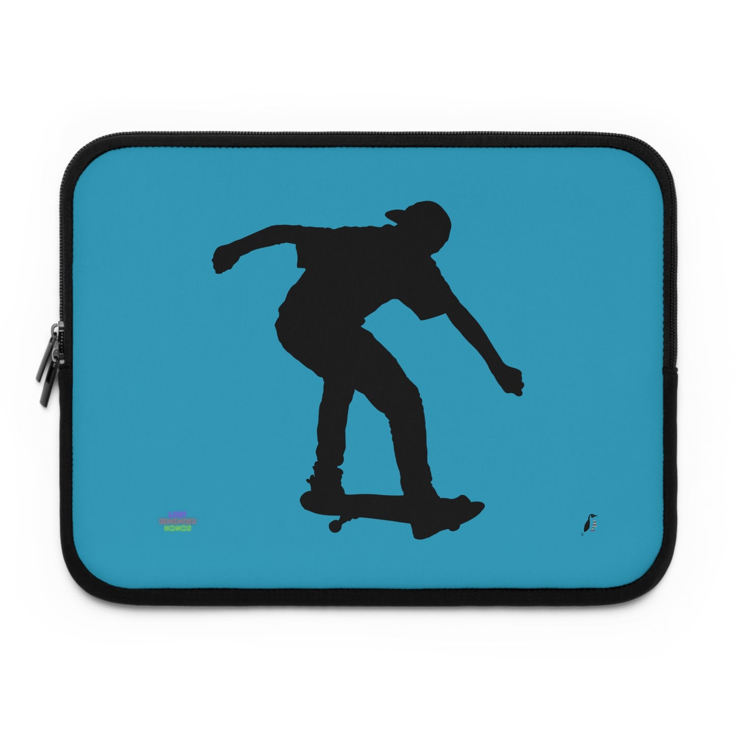 Laptop Sleeve: Skateboarding Turquoise