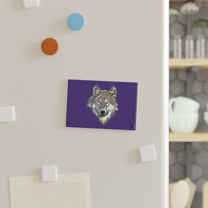 Button Magnet, Rectangle (1 & 10 pcs): Wolves Purple