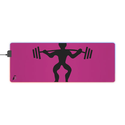 LED Gaming Mouse Pad: Weightlifting Pink