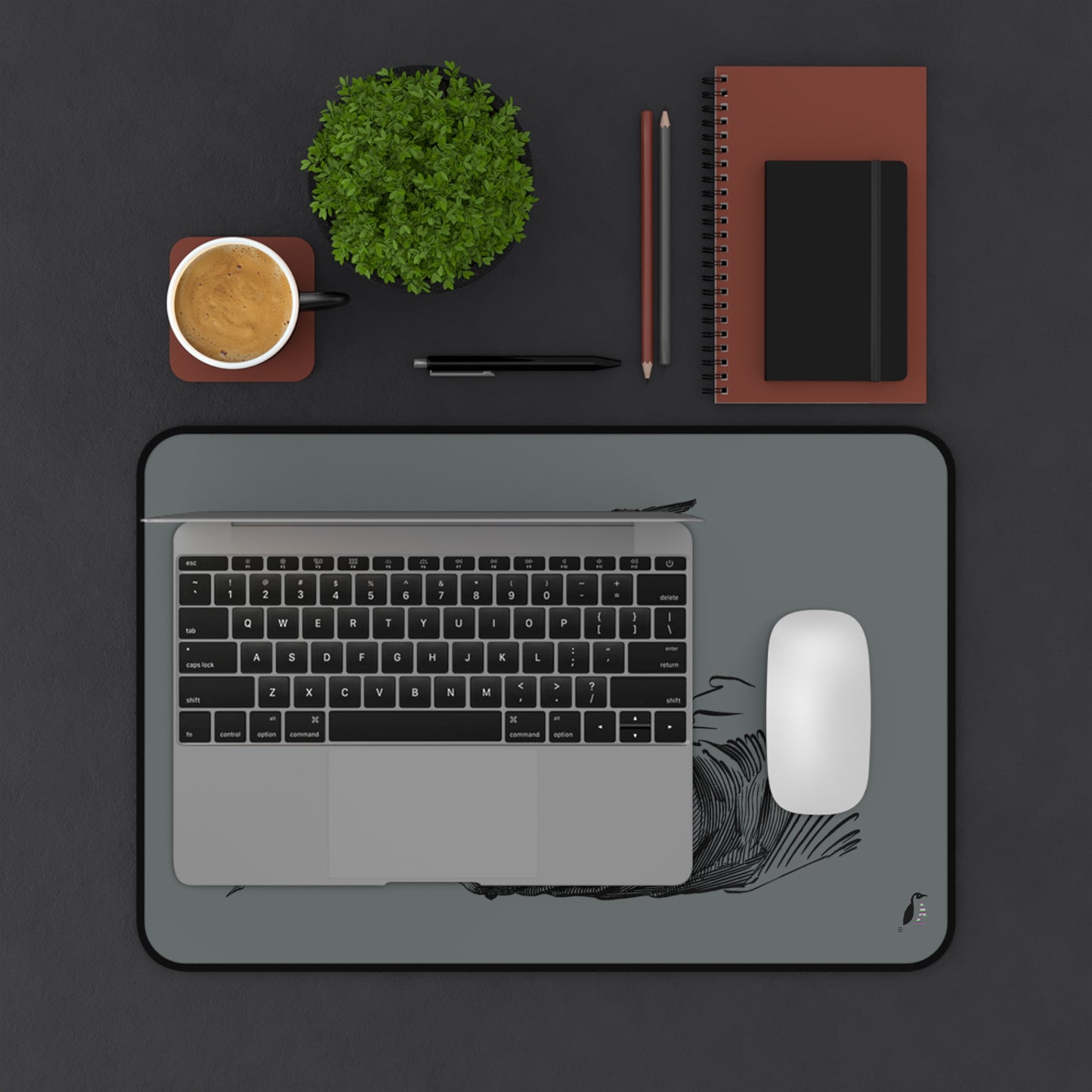 Desk Mat: Writing Dark Grey