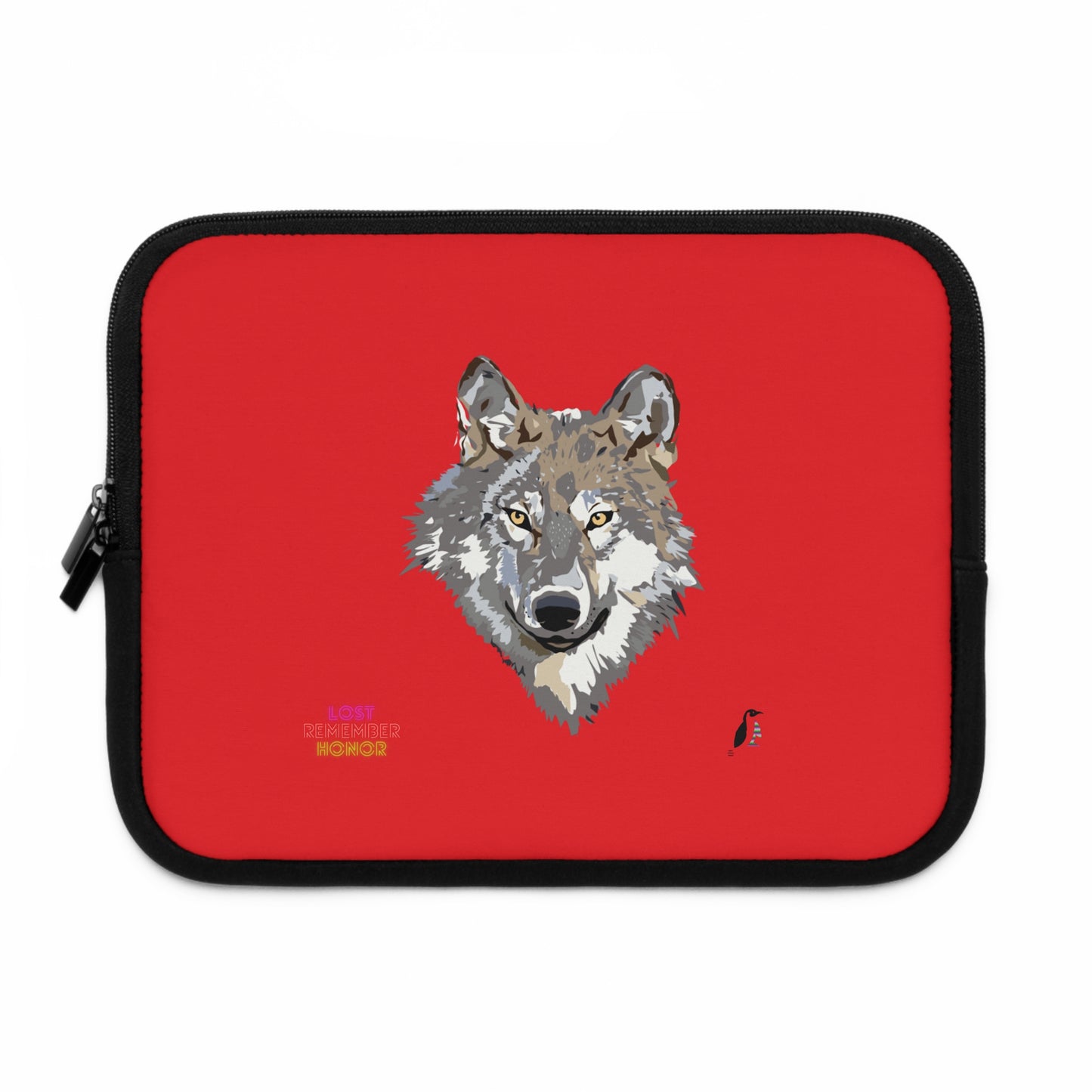 Laptop Sleeve: Wolves Red