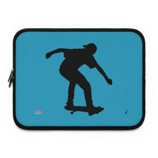Laptop Sleeve: Skateboarding Turquoise