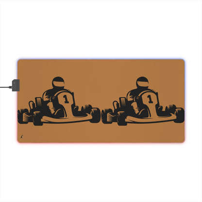 LED Gaming Mouse Pad: Racing Lite Brown