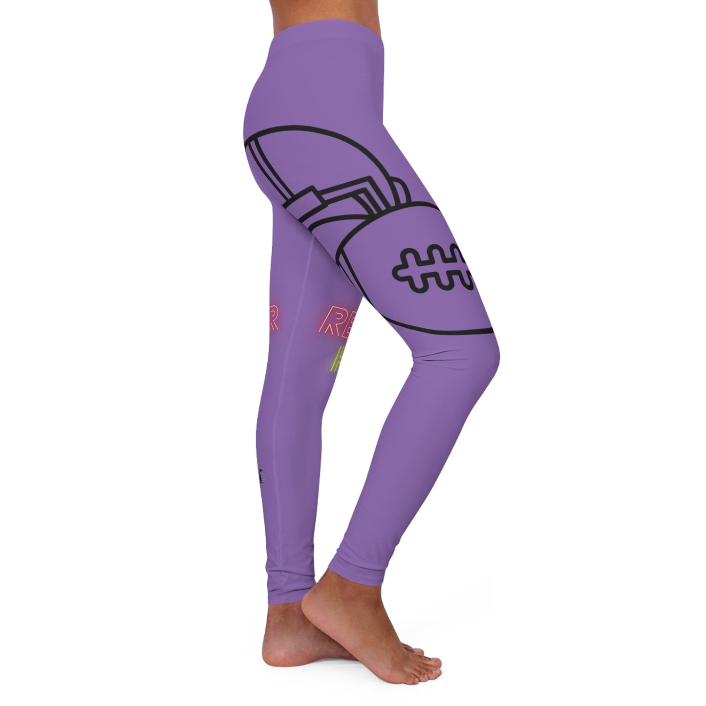 Women's Spandex Leggings: Football Lite Purple