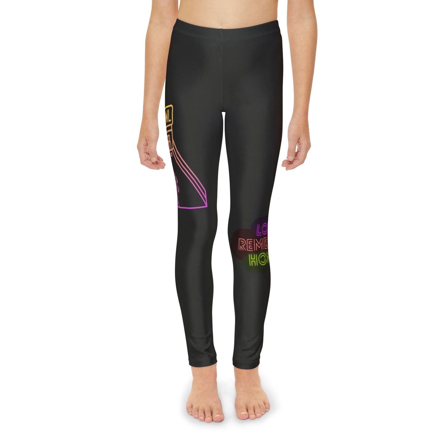 Youth Full-Length Leggings: Bowling Black