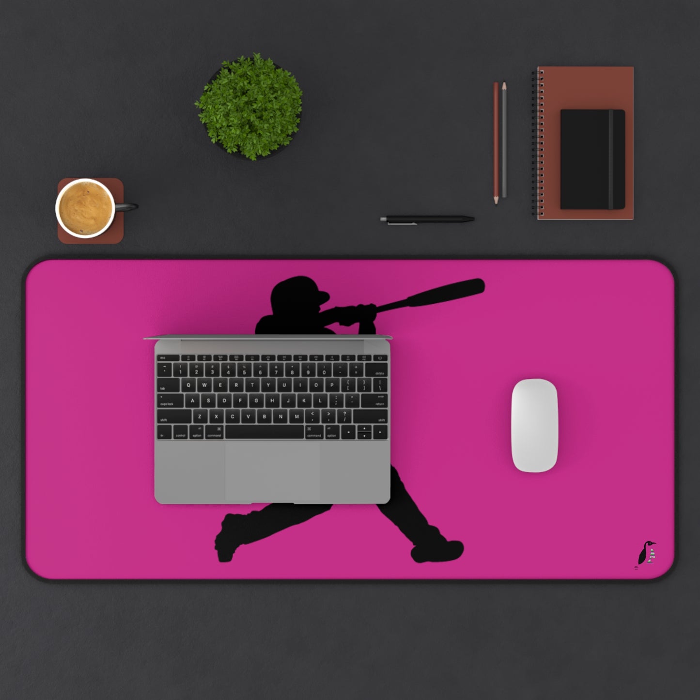 Desk Mat: Baseball Pink