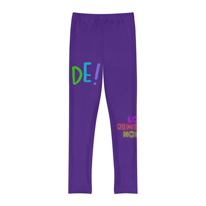 Youth Full-Length Leggings: LGBTQ Pride Purple