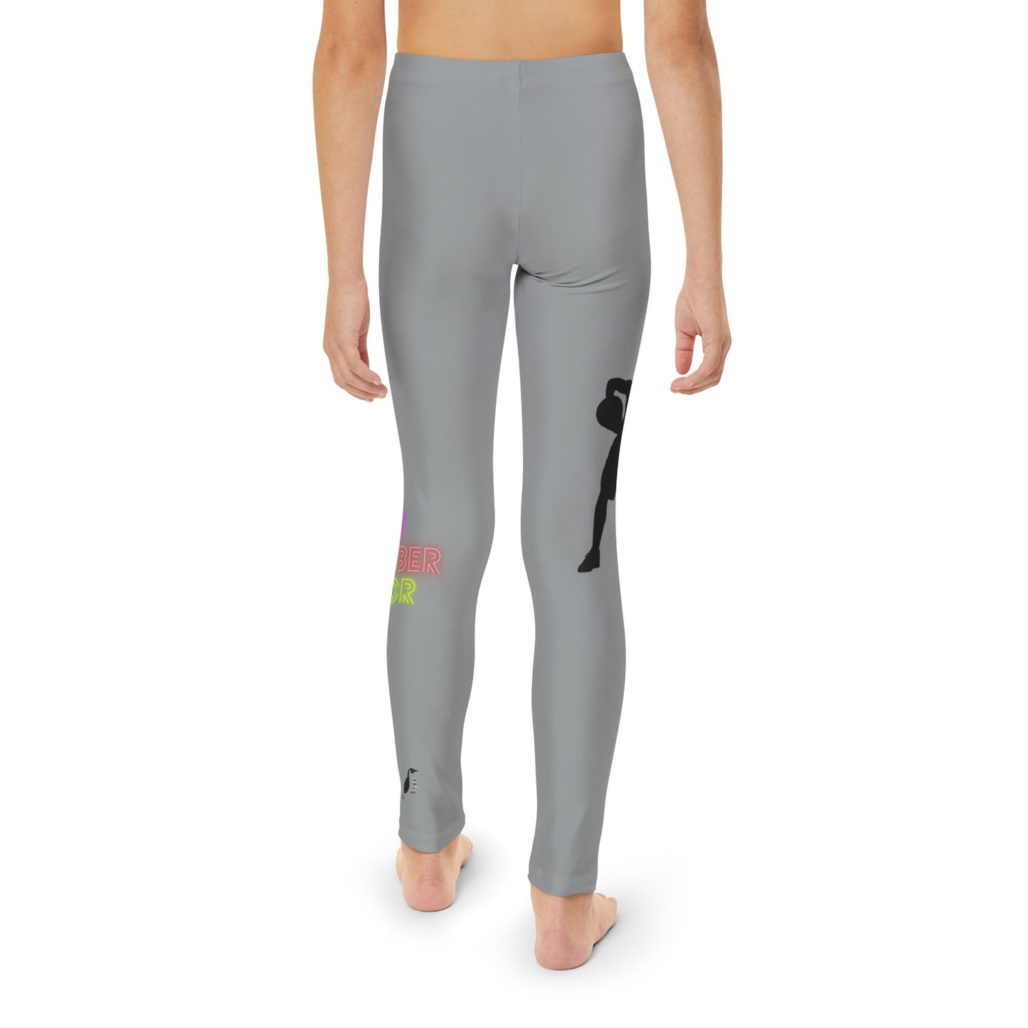 Youth Full-Length Leggings: Basketball Grey