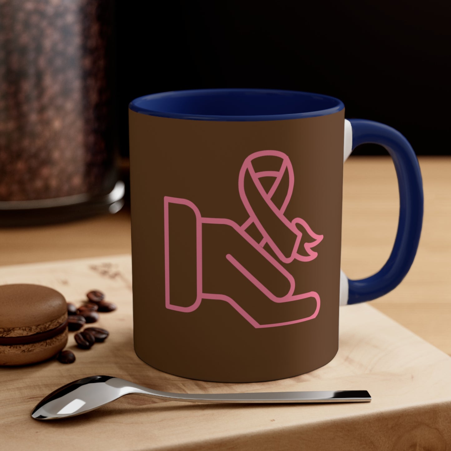 Accent Coffee Mug, 11oz: Fight Cancer Brown