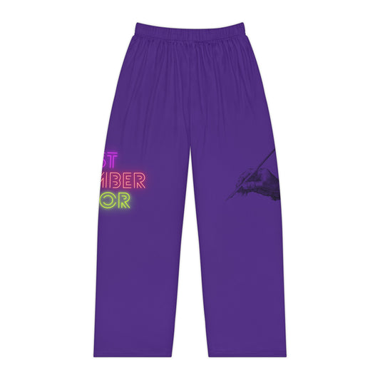 Pambabaeng Pajama Pants: Writing Purple 