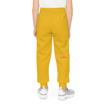 Youth Joggers: Crazy Penguin World Logo Yellow