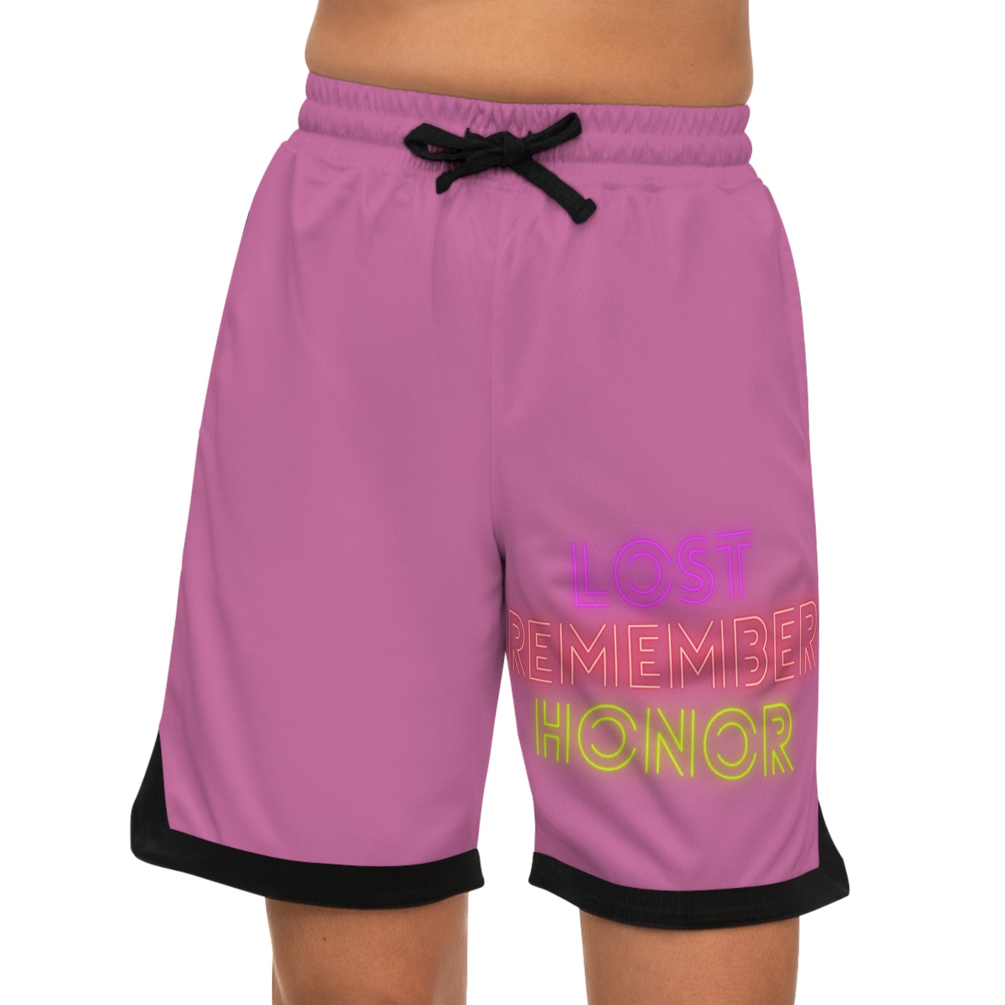 Basketball Rib Shorts: Lost Remember Honor Lite Pink