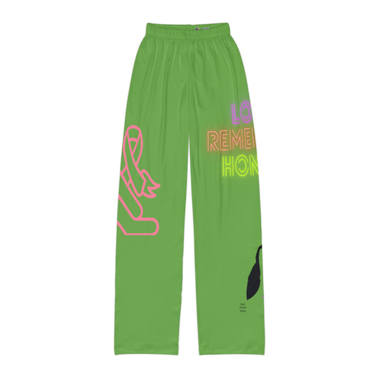Kids Pajama Pants: Fight Cancer Green