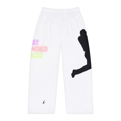 Men's Pajama Pants: Baseball White