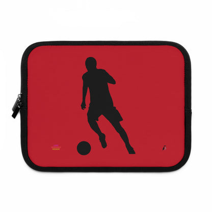 Laptop Sleeve: Soccer Dark Red