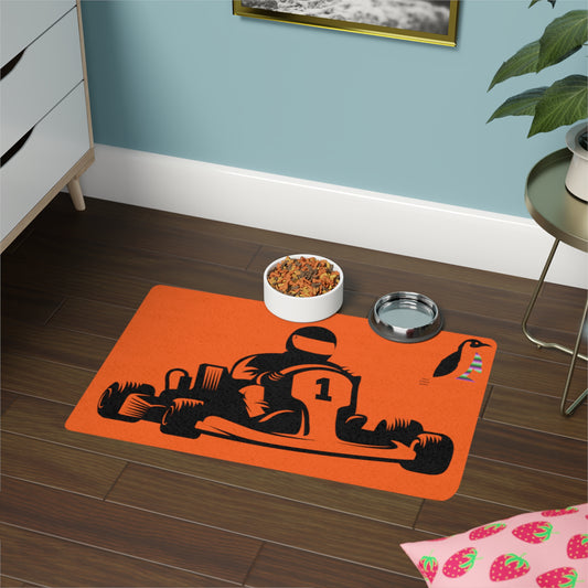Pet Food Mat: Racing Orange