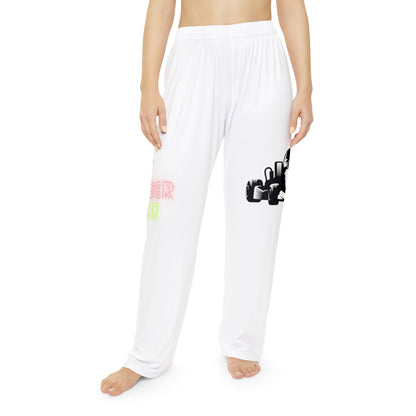 Pambabaeng Pajama Pants: Racing White 