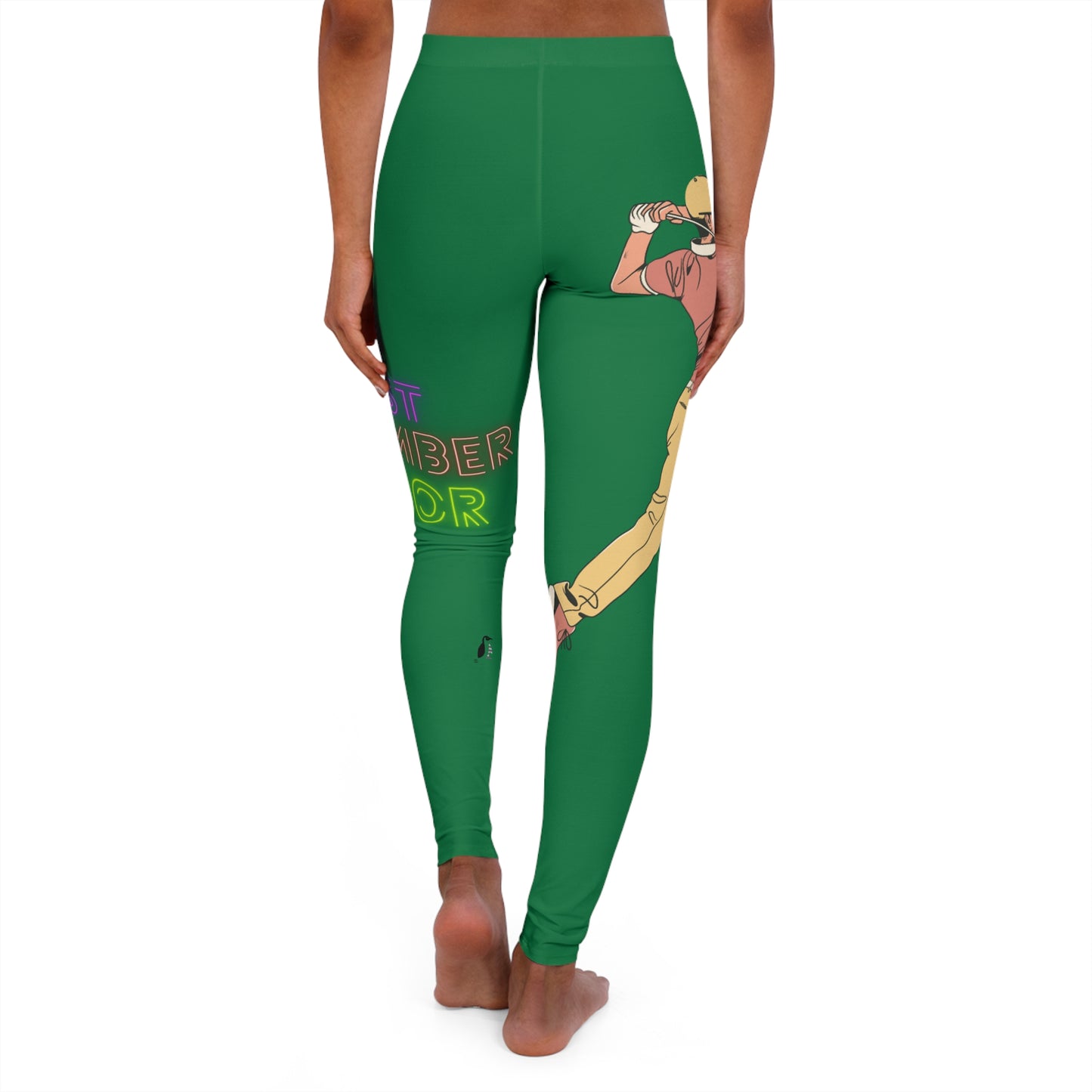 Women's Spandex Leggings: Golf Dark Green