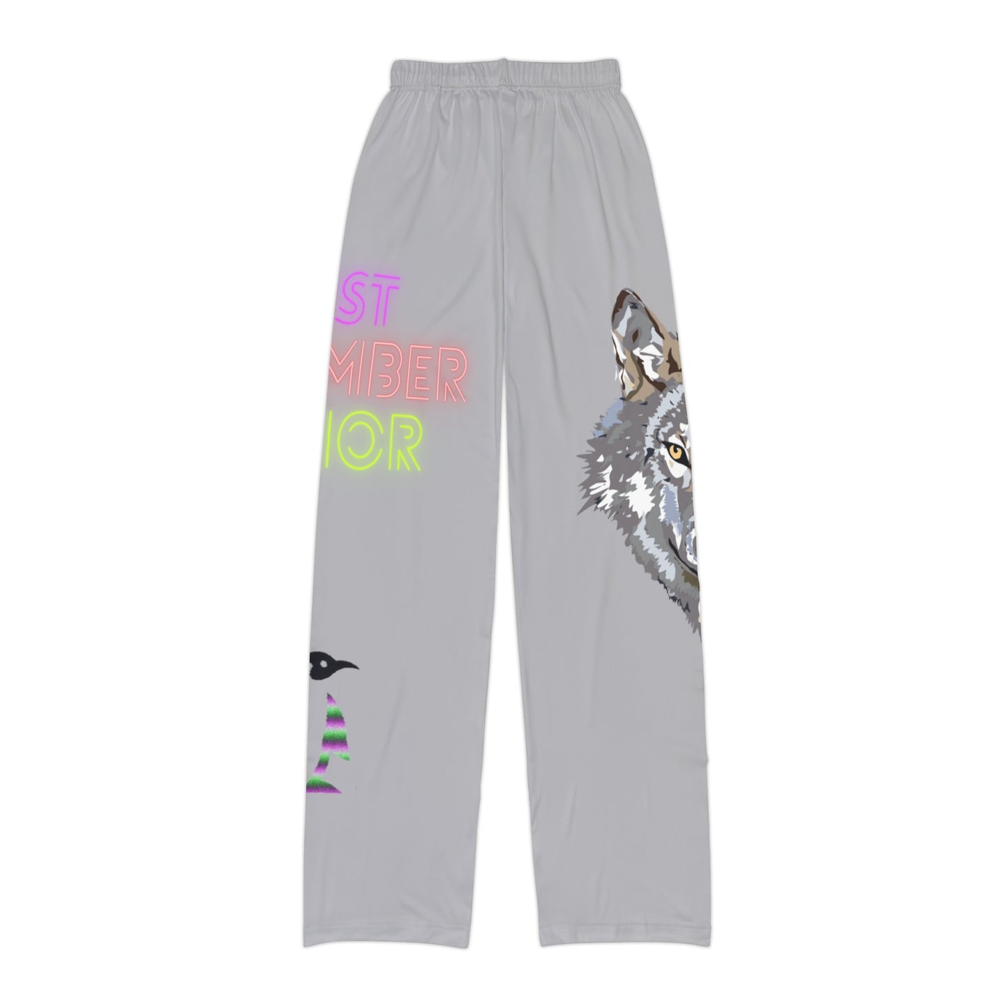 Kids Pajama Pants: Wolves Lite Grey