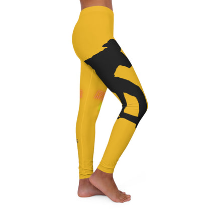 Women's Spandex Leggings: Skateboarding Yellow