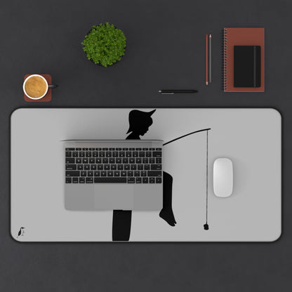 Desk Mat: Fishing Lite Grey