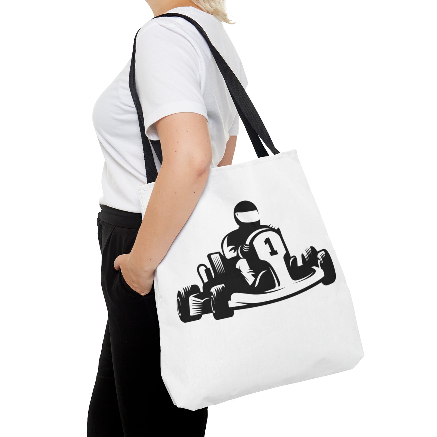 Tote Bag: Racing White