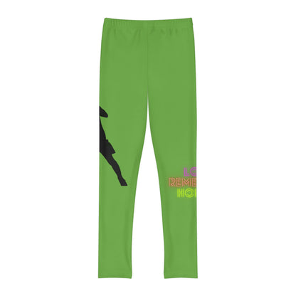 Youth Full-Length Leggings: Soccer Green