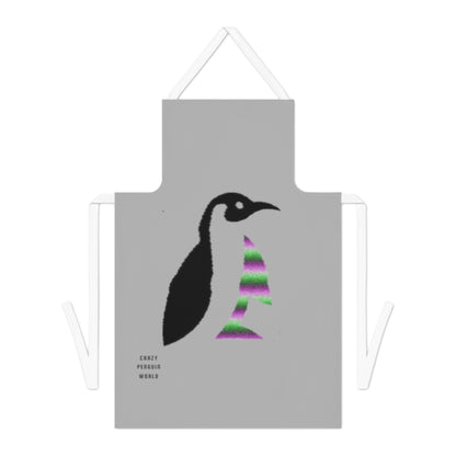 Adult Apron: Crazy Penguin World Logo Lite Grey