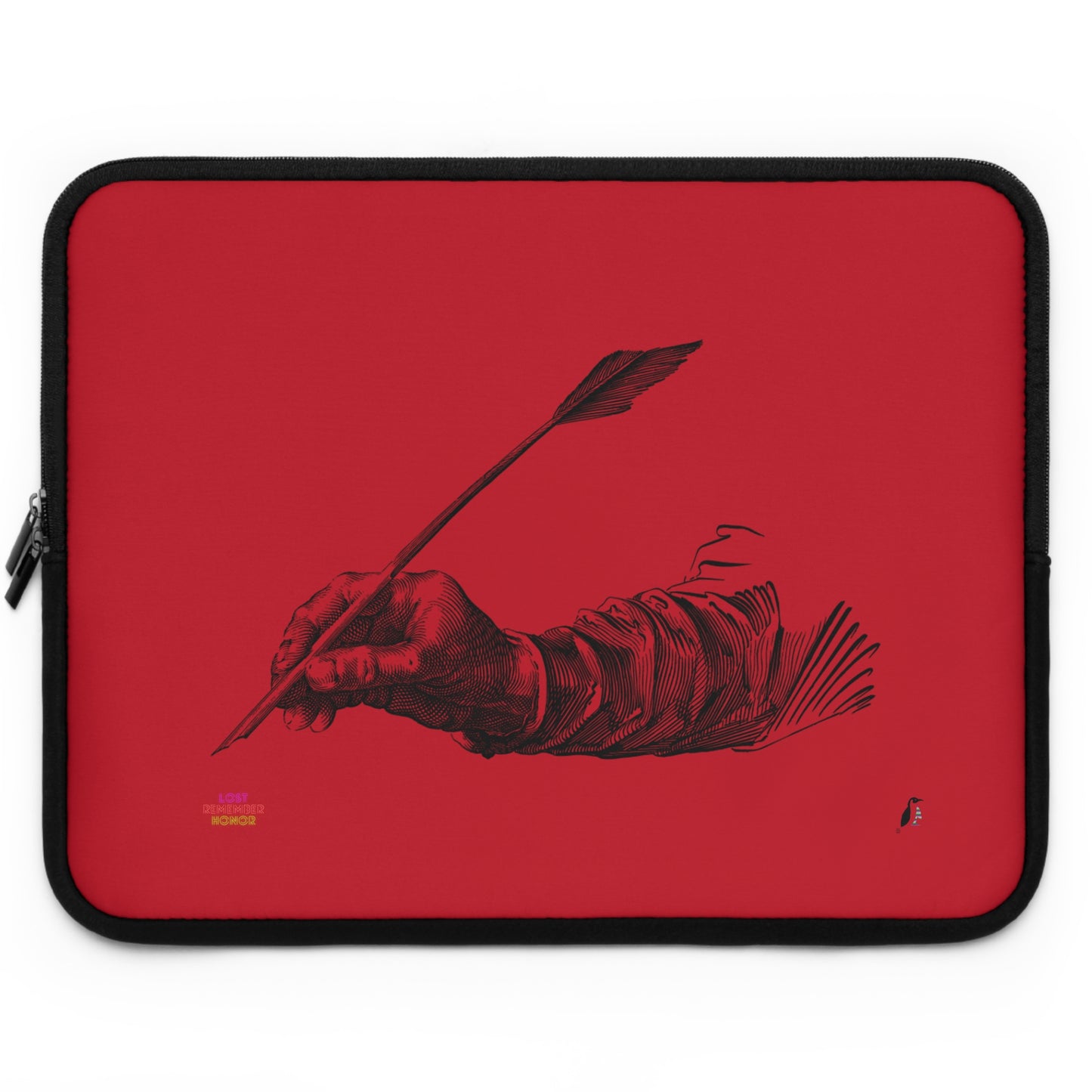 Laptop Sleeve: Writing Dark Red