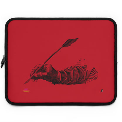 Laptop Sleeve: Writing Dark Red