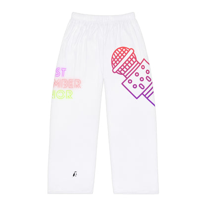 Men's Pajama Pants: Music White