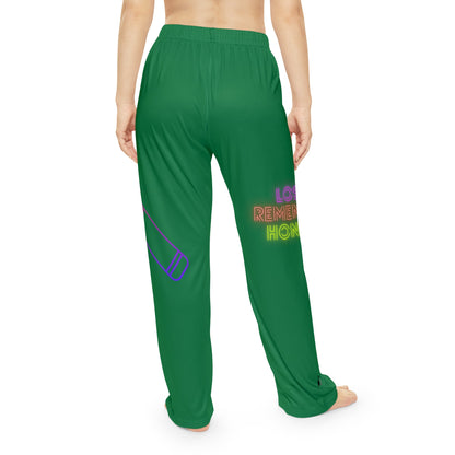 Women's Pajama Pants: Music Dark Green