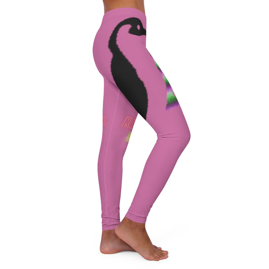 Women's Spandex Leggings: Crazy Penguin World Logo Lite Pink
