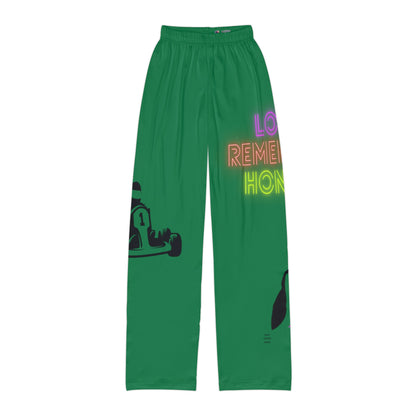 Kids Pajama Pants: Racing Dark Green