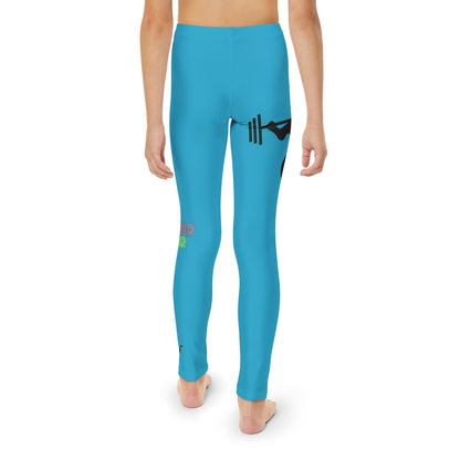 Youth Full-Length Leggings: Weightlifting Turquoise