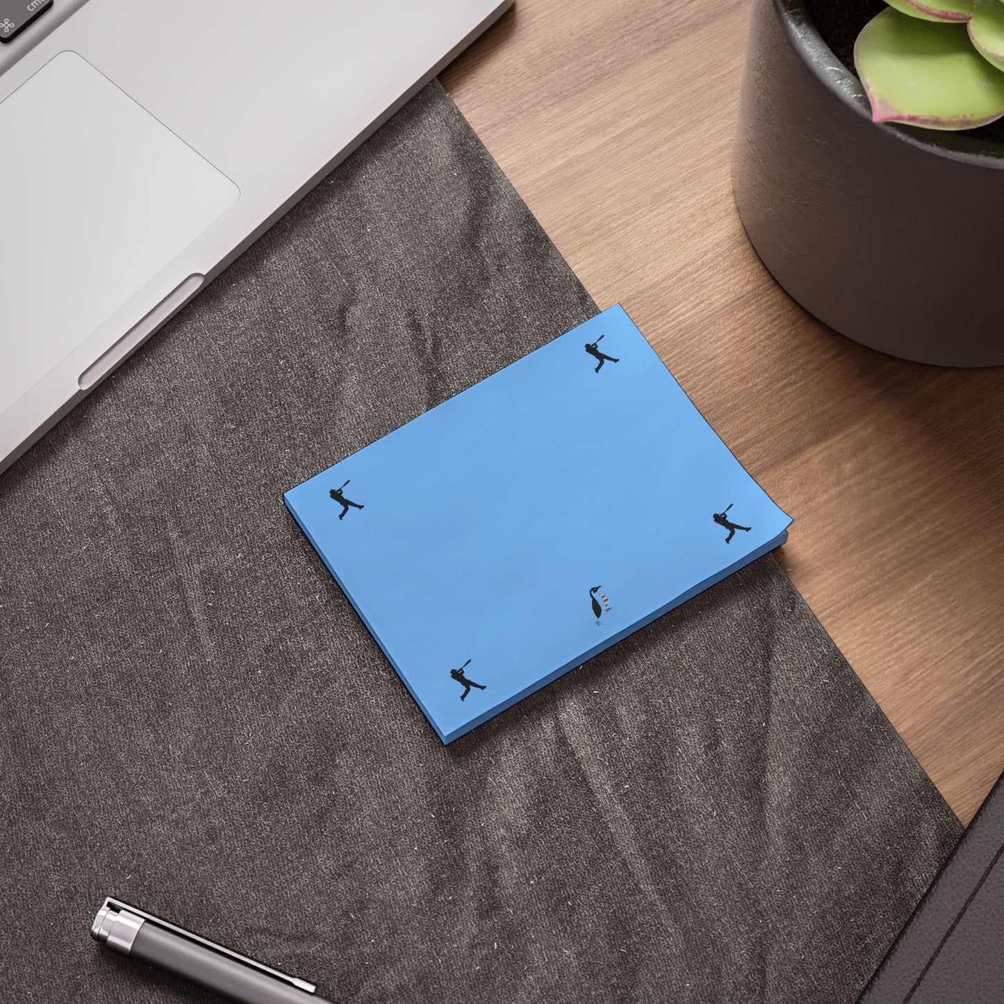 Post-it® Note Pads: Baseball Lite Blue